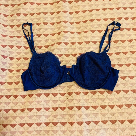 Blue Lace Unlined Bra 36B - Picture 2 of 8